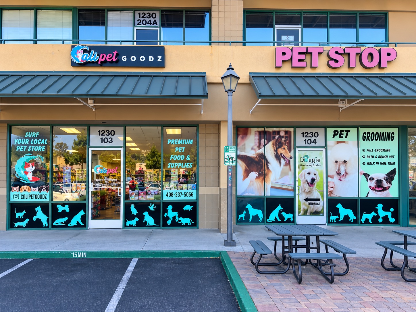 Cali Pet Goodz Gilroy storefront at 1230 1st Street